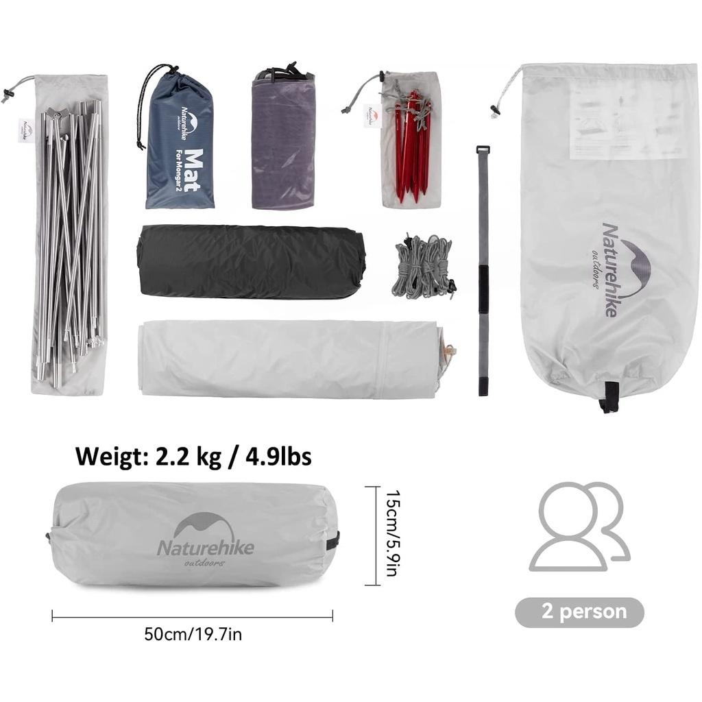 Lều cắm trại dã ngoại siêu nhẹ 2 người Naturehike Mongar NH17T007-M