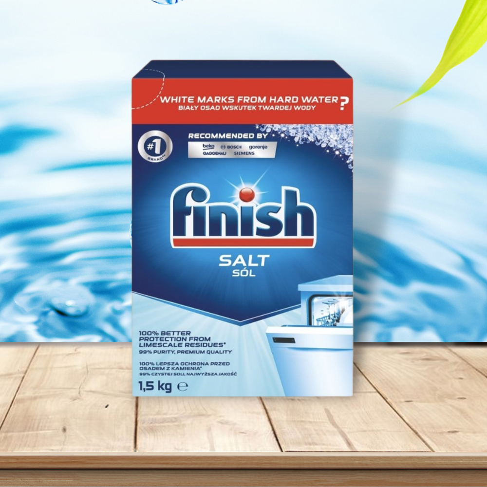 Bộ 3 sản phẩm Bột rửa bát finish 2.5kg+nước bóng 1150ml+Muối rửa chén finish 1.5kg cho Máy