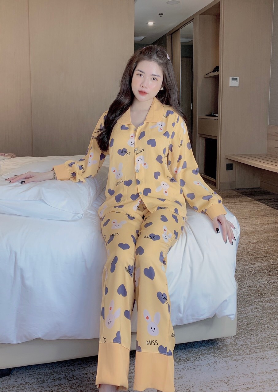 Bộ Pijama Nữ Tay Dài Quần Dài Mặc Nhà thời trang cao cấp trẻ trung xinh xắn P113