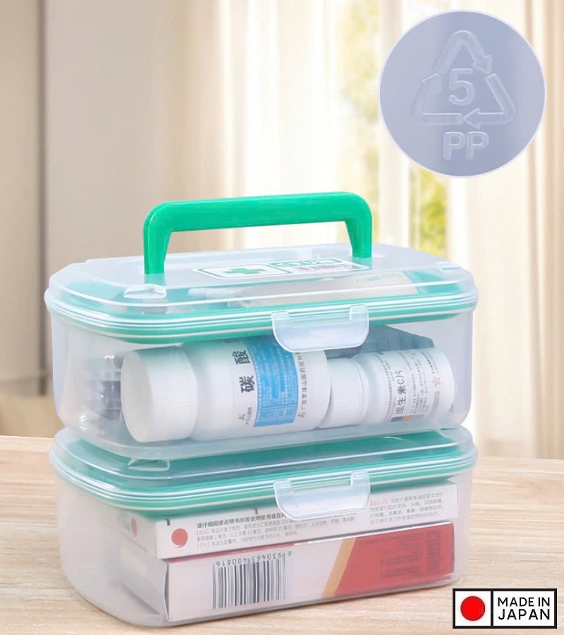 Hộp đựng đồ y tế gia đình Nakaya Green 800ml - Made in Japan