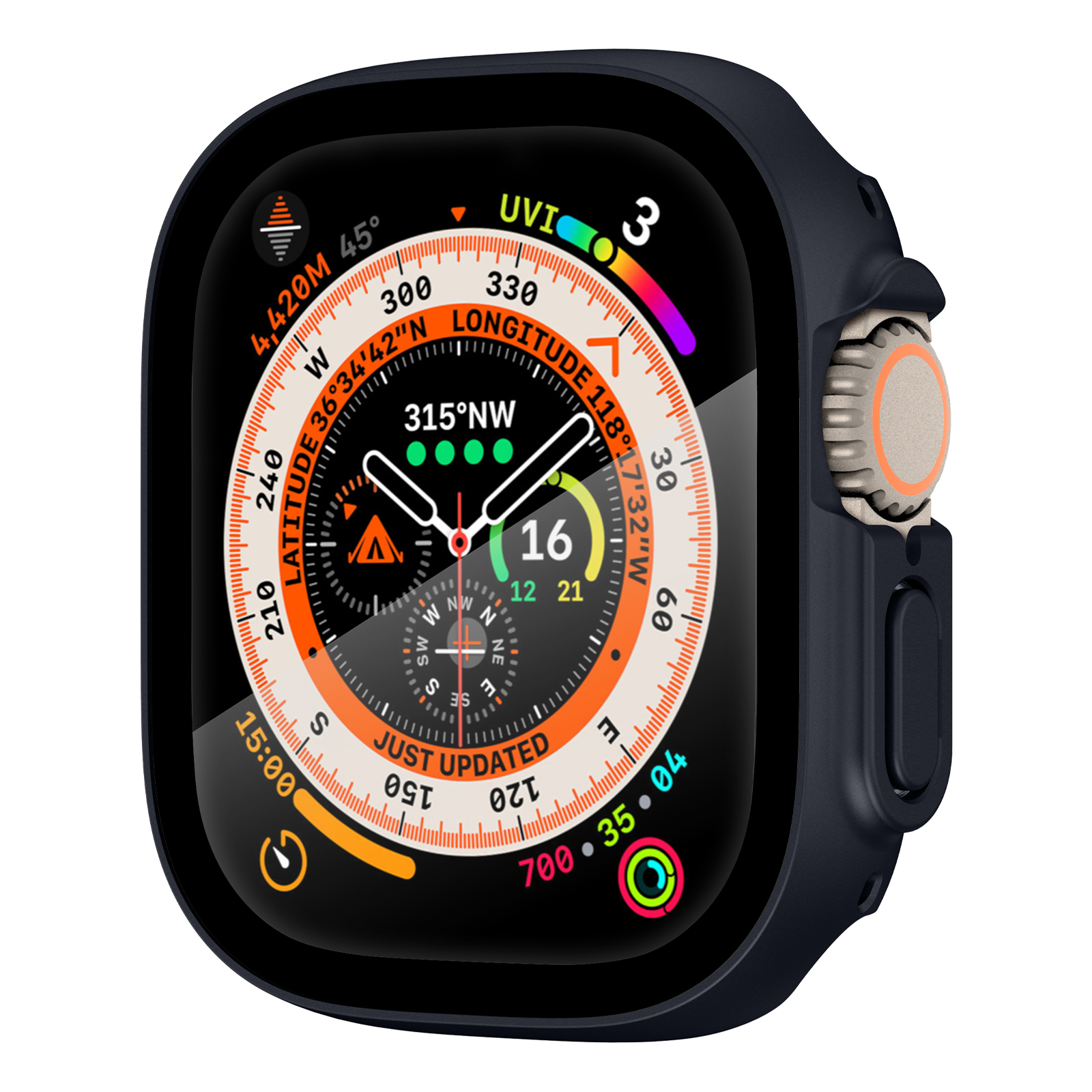 Ốp Case PC Mặt Kính Cường Lực Colorful cho Apple Watch Ultra / Apple Watch Ultra 2 49mm - Hàng Chính Hãng
