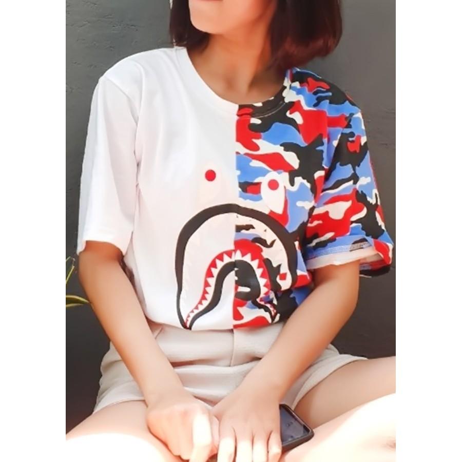 Áo Đôi Nam Nữ tay Lỡ baby Shark Cá Mập TNS55-2 The Ngâu Style aothununisex