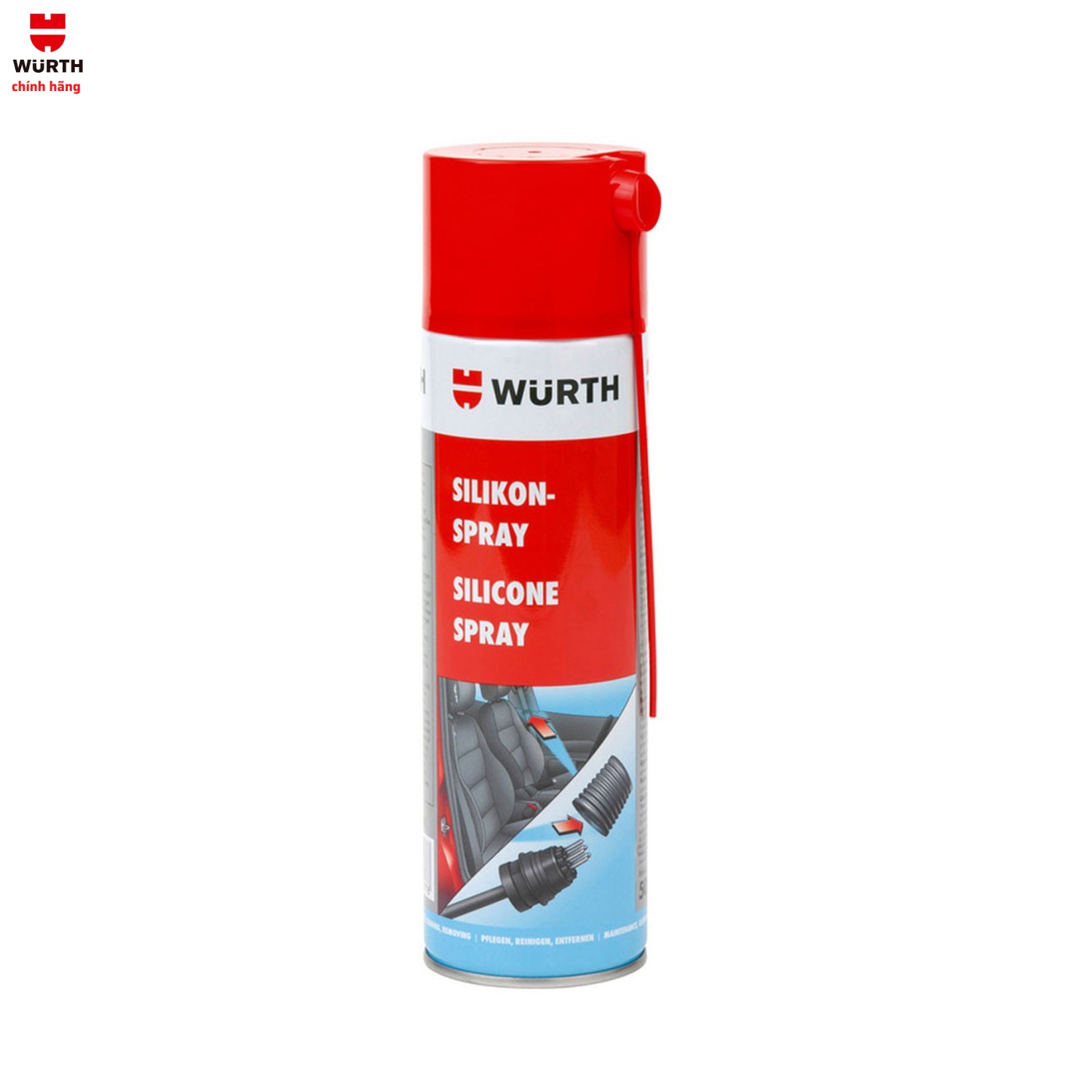 Xịt dầu silicone bôi trơn, phục hồi nhựa, cao su, bảo vệ mạch điện Wurth Silicone Spray 500ml