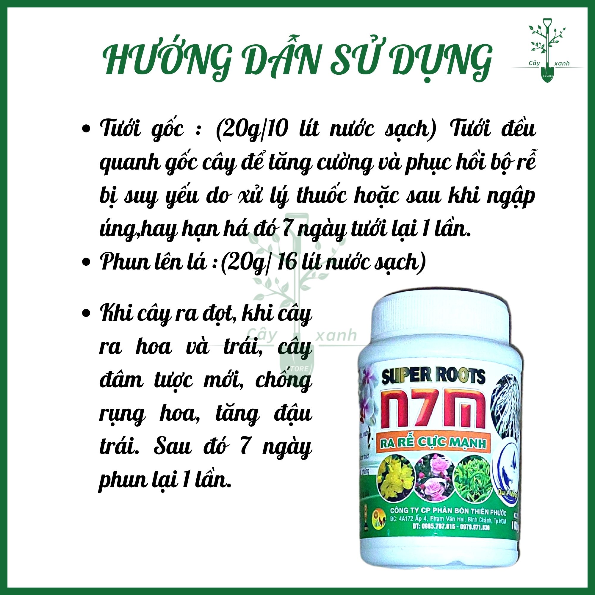 Kích rễ cực mạnh SUPER ROOT N7M hũ 100g - kích hoa dưỡng hoa lâu tàn - Cây Xanh Store