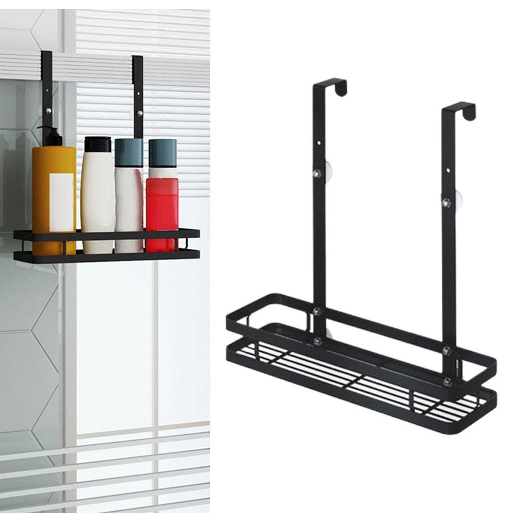 Black Over The Door Hanging Shelf Rack  Holder Basket 1-Layer