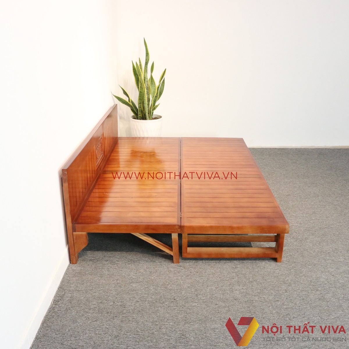 Ghế Gấp Trường Kỷ Gỗ Xoan Mở Ra Thành Giường 1m9x1m2 Tiện Lợi