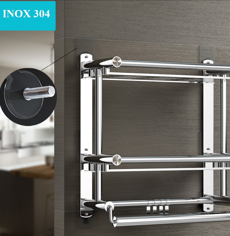 Giá Treo Đồ Nhà Tắm 3 Tầng INOX 304 Dán Tường Gạch Men Kèm Bộ Vít Khoan Tường - OENON