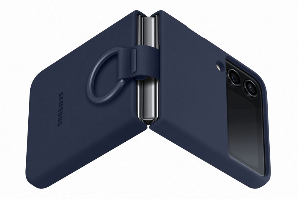 Ốp lưng Samsung Silicone kèm vòng đeo Z Flip 4 màu Navy - Hàng Chính hãng ( EF-PF721TNEGWW ) 