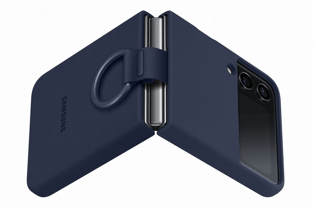 Ốp lưng Samsung Silicone kèm vòng đeo Z Flip 4 màu Navy - Hàng Chính hãng