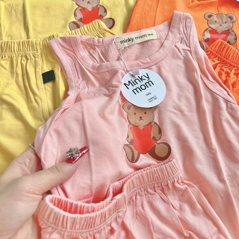 bộ ba lỗi minky mom thun lạnh dành cho bé trai và bé gái 5-18kg