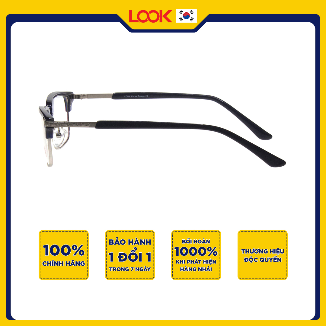 Gọng Kính Cận Nam LOOK LK832234XF Nhựa TR90 Kiểu Phi Công Nguyên Khung - Hàng Chính hảng