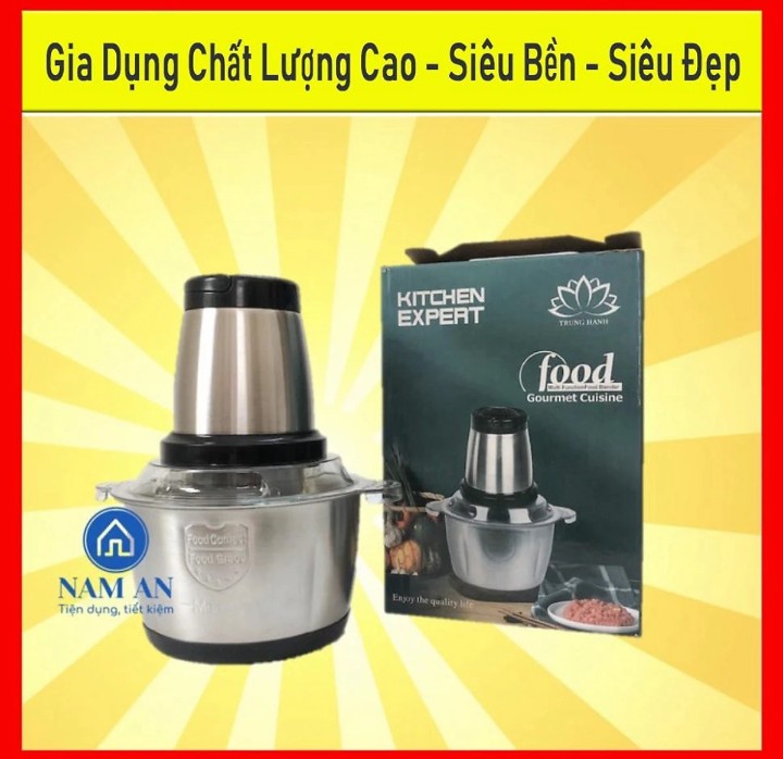 MÁY XAY THỊT, TỎI ỚT, RAU CỦ QUẢ CỐI INOX 4 LƯỠI ĐA NĂNG. CÔNG SUẤT 250W DUNG TÍCH 2L