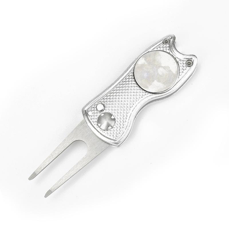 1 PCS Công cụ sửa chữa Golf Divot gấp các phụ kiện golf màu xanh lá cây đánh dấu golf pitchfork với điểm đánh dấu golf Color: b