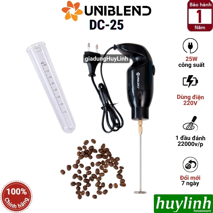 Máy đánh tạo bọt cà phê Uniblend DC-25 - dùng điện - công suất 25W - Hàng chính hãng