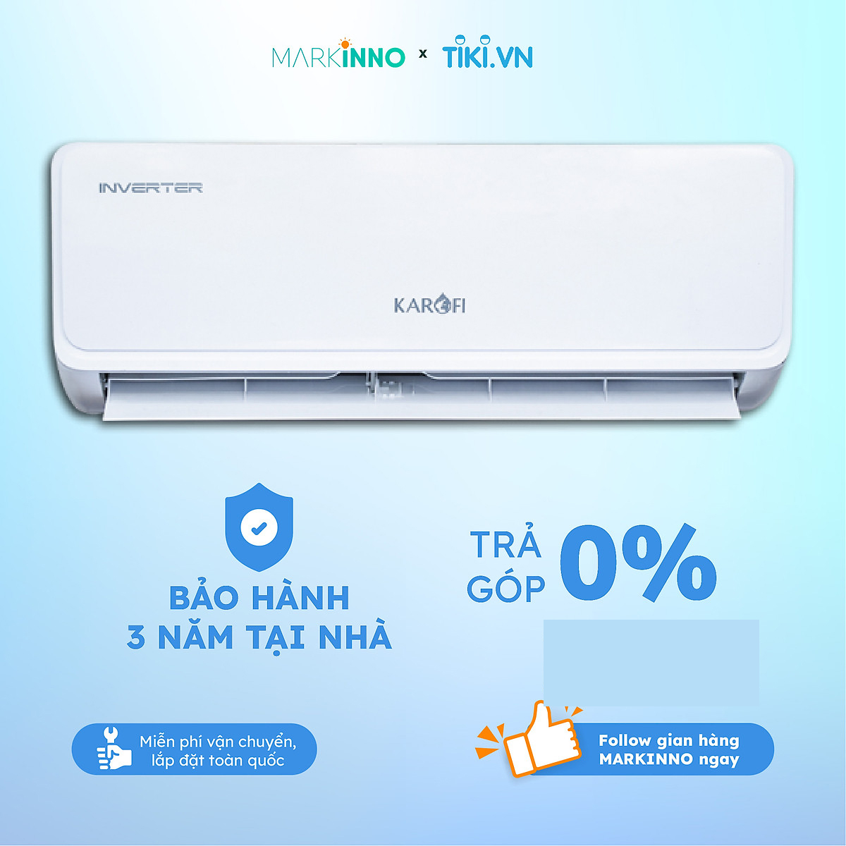 Máy điều hòa không khí KAROFI KDC-WI309 INVERTER cửa 1 chiều 9000BTU, công nghệ thông minh 4 tự động hàng chính hãng - Giao Toàn Quốc