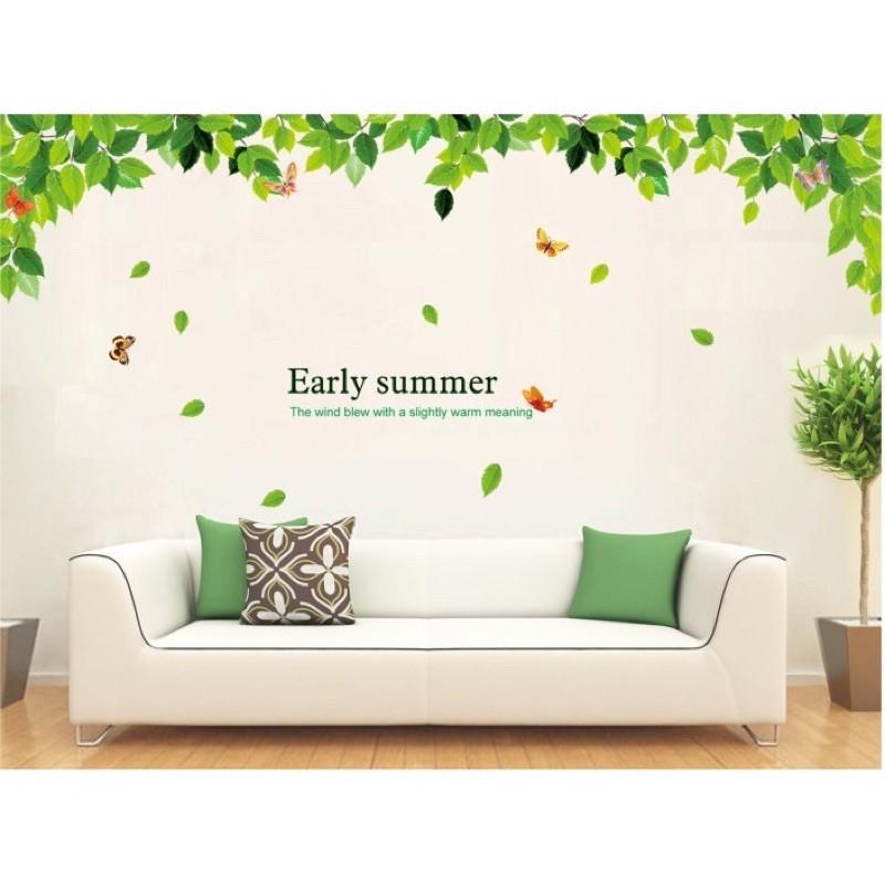 Decal trang trí tường - Dán Trần nhà lá Xanh nhiều mẫu Khách ib chọn mẫu