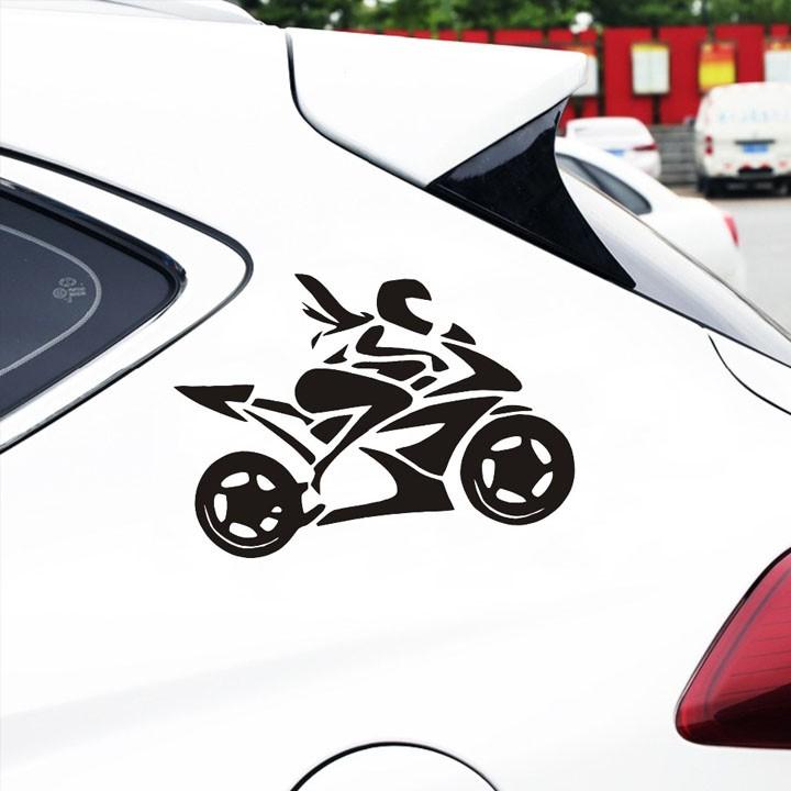 Tem Decal Motorcycle Racing Girl Dán Trang Trí Xe