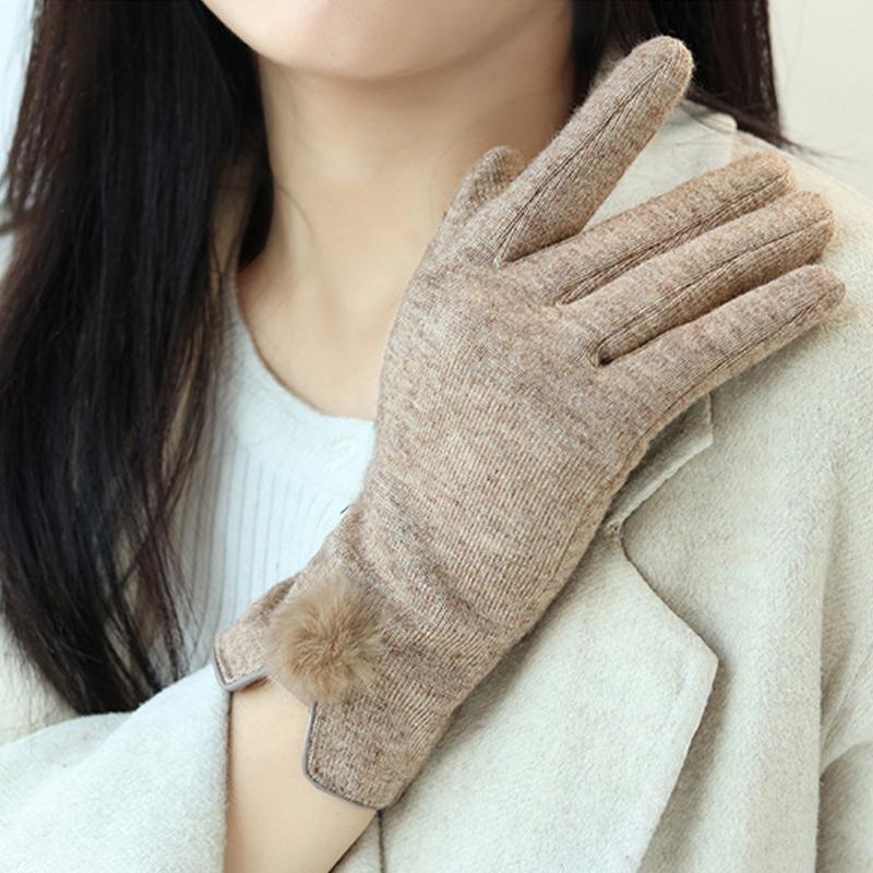 MYALICE Mùa Đông Nữ Găng Tay Len Cảm Ứng Màn Hình Ấm Full Ngón Tay Chống Gió Găng Tay Nữ Thể Thao Lái Xe Làm Dày Găng Tay Hở Ngón