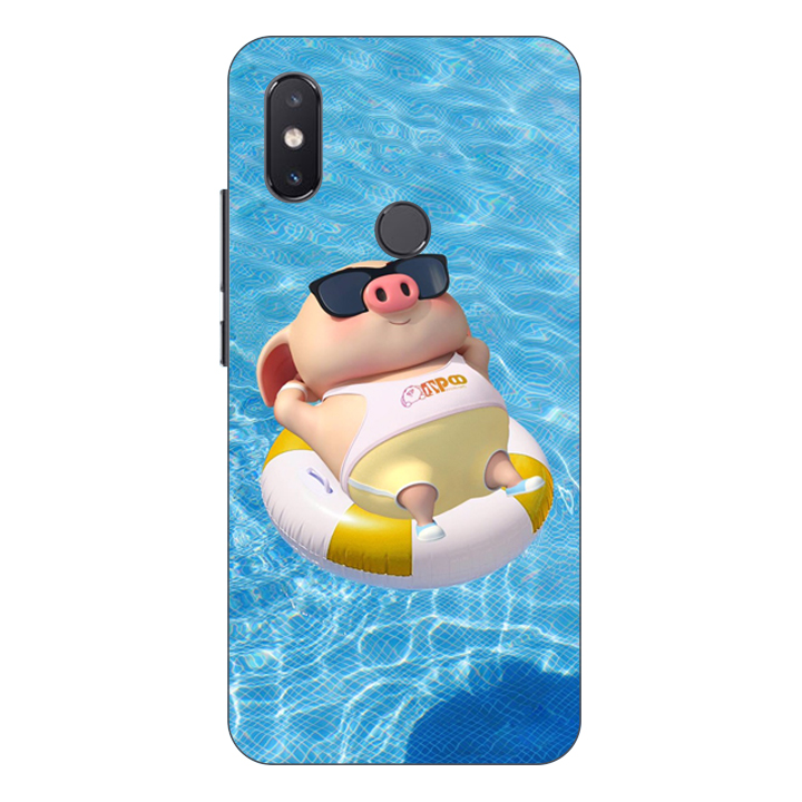 Ốp lưng điện thoại Xiaomi Mi 8 SE hình Heo Con Tắm Biển - Hàng chính hãng