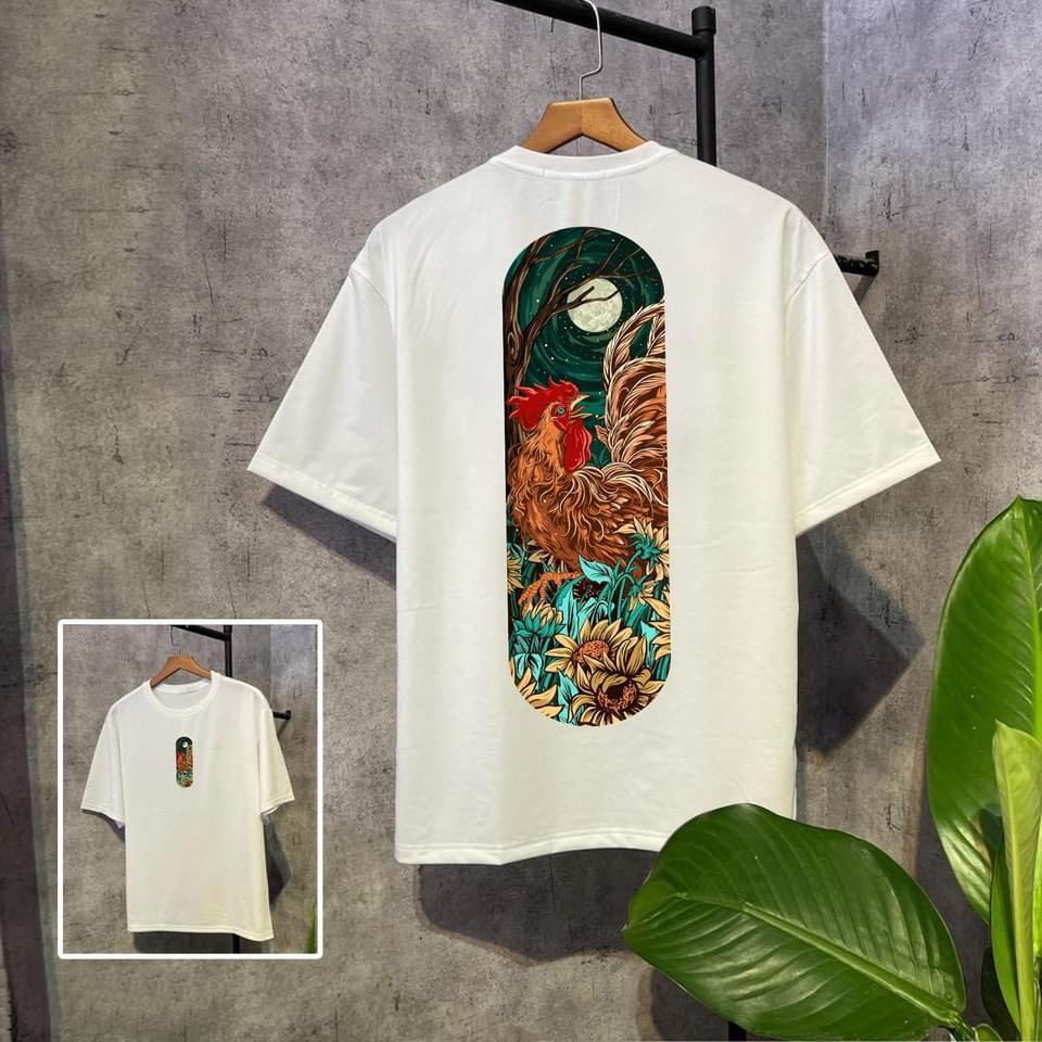 ÁO THUN NAM NỮ COTTON GÀ TRỐNG MẶT TRĂNG