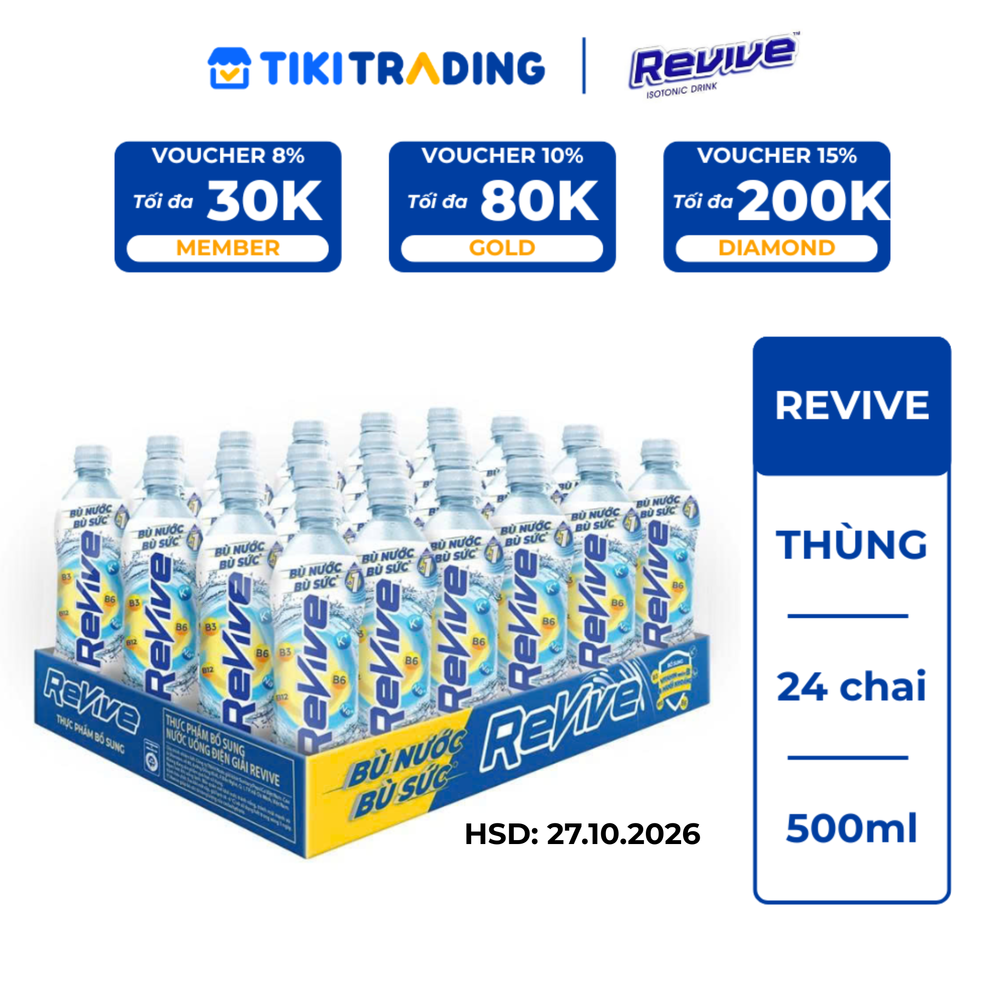 Thùng 24 Chai Nước Điện Giải Thể Thao Revive