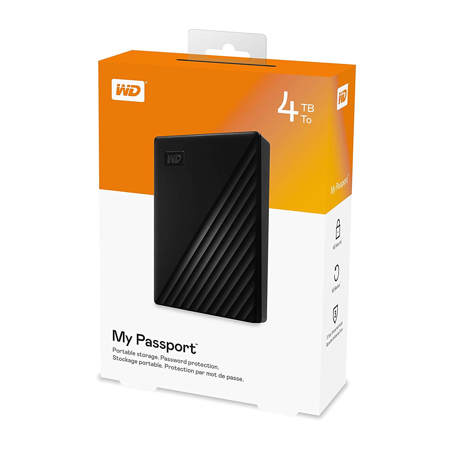 Ổ Cứng Di Dộng HDD WD My Passport 4TB 2.5&quot; USB 3.2 WDBPKJ0040BBL-WESN - Hàng Chính Hãng