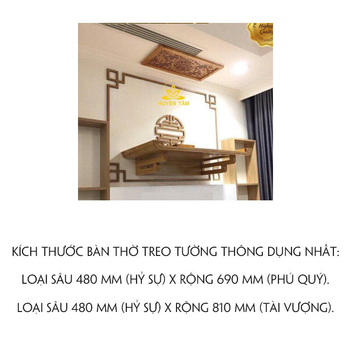 BÀN THỜ GỖ TREO TƯỜNG - Giao hàng màu ngẫu nhiên