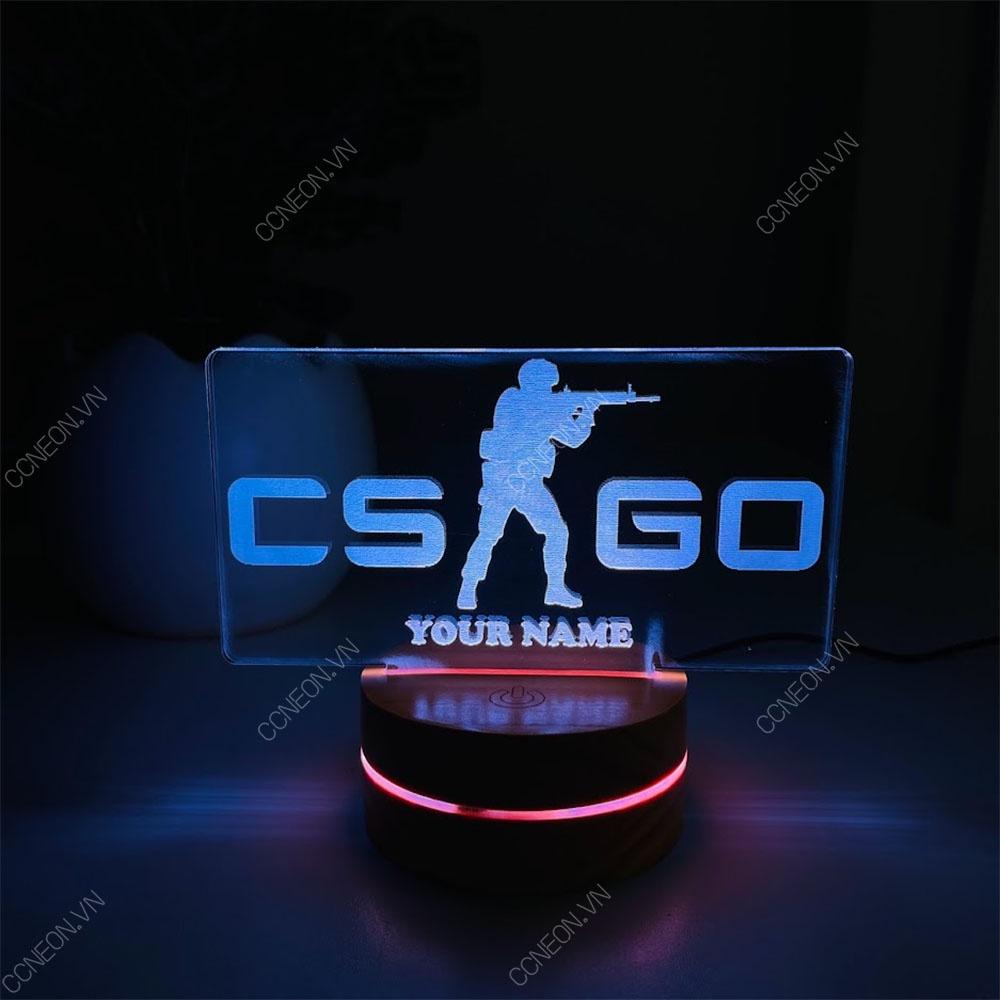 Đèn Led 3D Logo CSGO - Ingame, Đèn Led 16 Màu Hình Nhân Vật Hoạt Hình, Đèn Ngủ Led 3d, Cảm Ứng , Điều Khiển Từ Xa