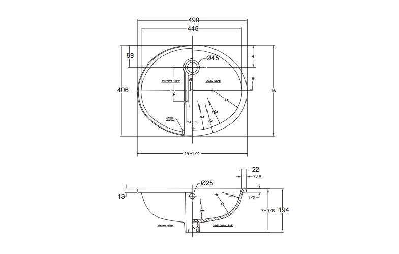 Chậu rửa lavabo âm bàn Ovalyn American Standard VF-0496