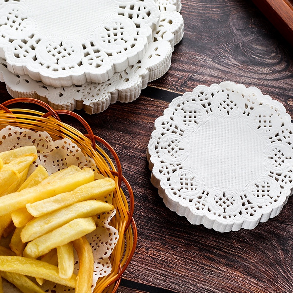 Sét 100 Giấy Nến Lót Thực Phẩm Hoa Văn 16.5cm