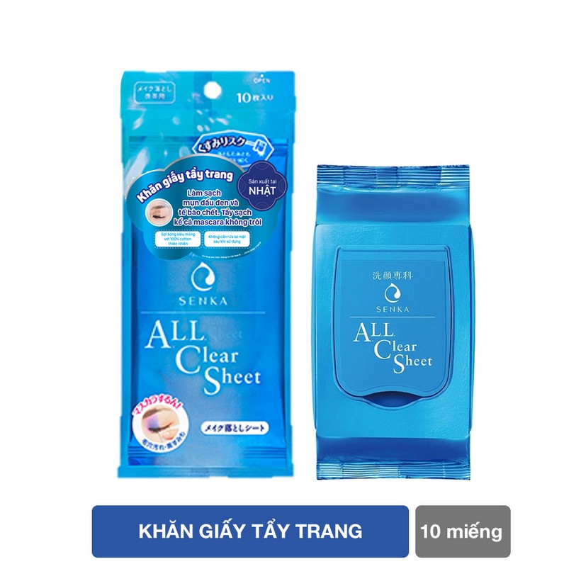 Khăn giấy tẩy trang SENKA CLEANSING SHEET - 10 sheets