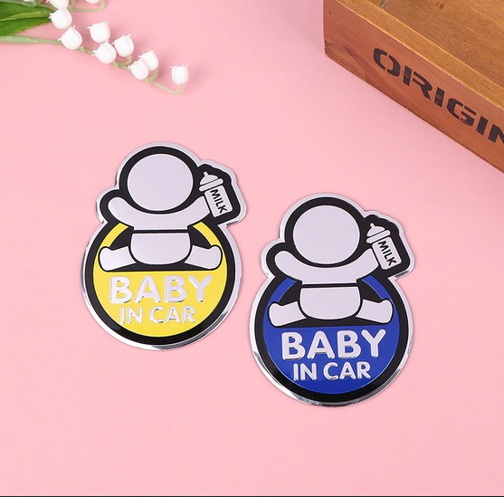 Tem nhôm Baby In Car dán xe ô tô