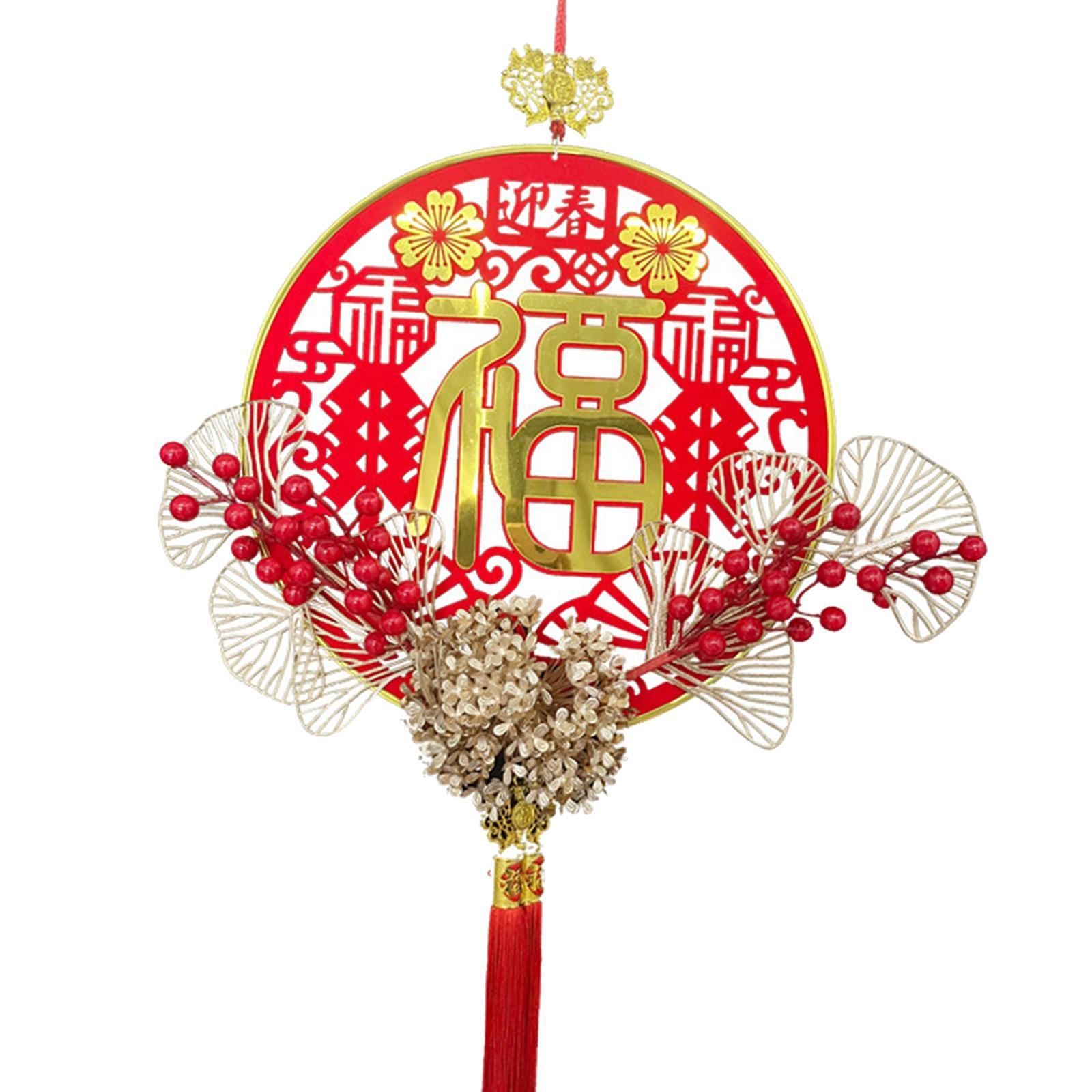 Vòng Treo Cửa Chữ PHÚC bằng acrylic, Chất liệu flannel bền Dùng Trang Trí Năm Mới Nhà Cửa/ Văn Phòng May Mắn