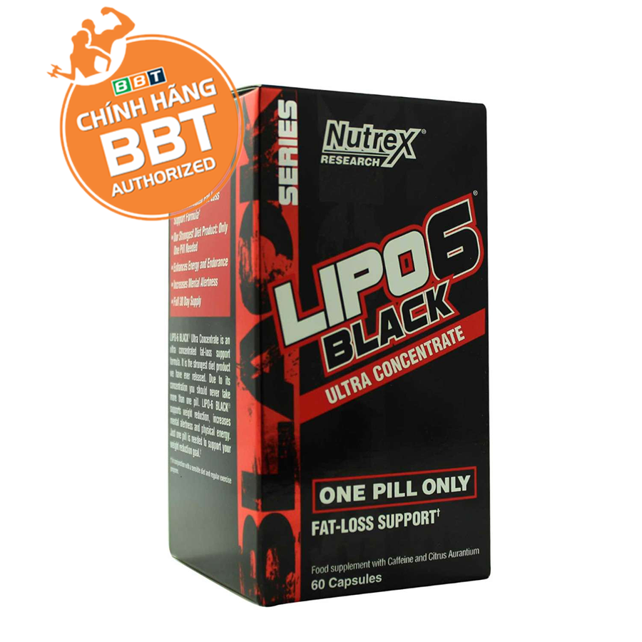 [Chính hãng] Nutrex Lipo 6 Black Ultra Concentrate (60 Viên), Hỗ Trợ Đốt Mỡ Giảm Cân, Ức Chế Sự Thèm Ăn, Chứa Caffein