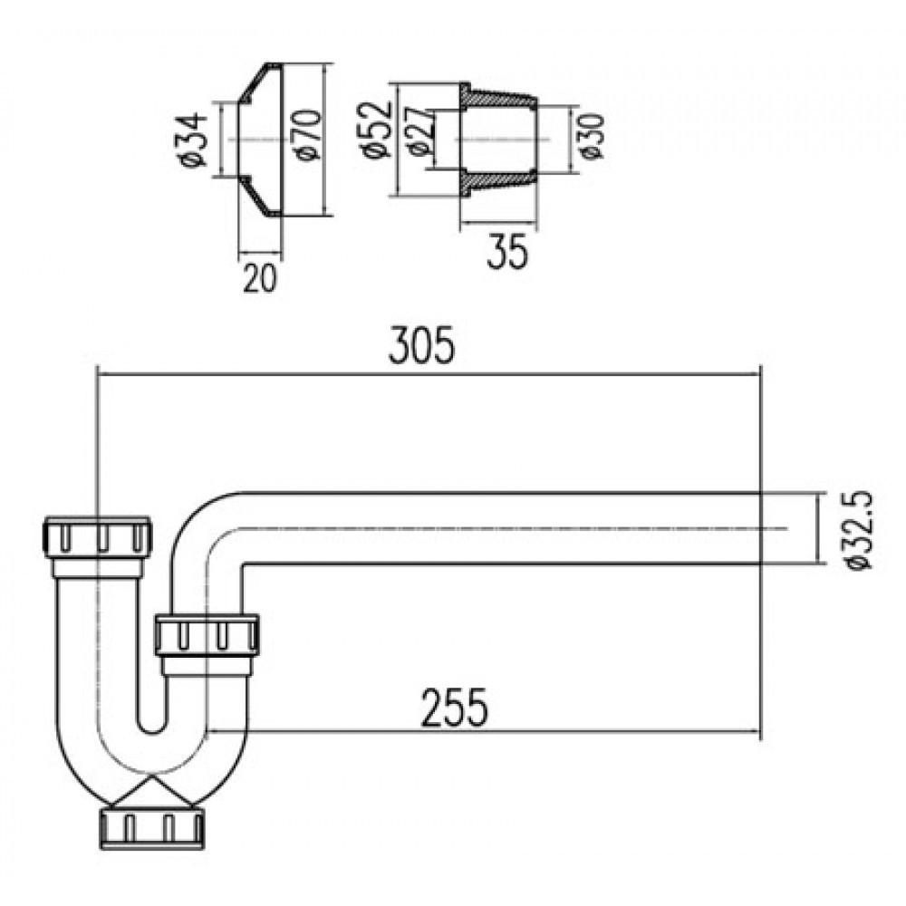 Bộ xả lavabo rửa mặt , chậu rửa tay A-325PL nhựa, chỉ có ống chữ P