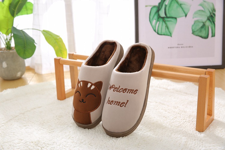 Dép Bông Đi Trong Nhà Hình Mèo Dễ Thương Cực Êm, Đế Nhựa Dẻo Được Khâu Rất Chắc Chắn. DP97
