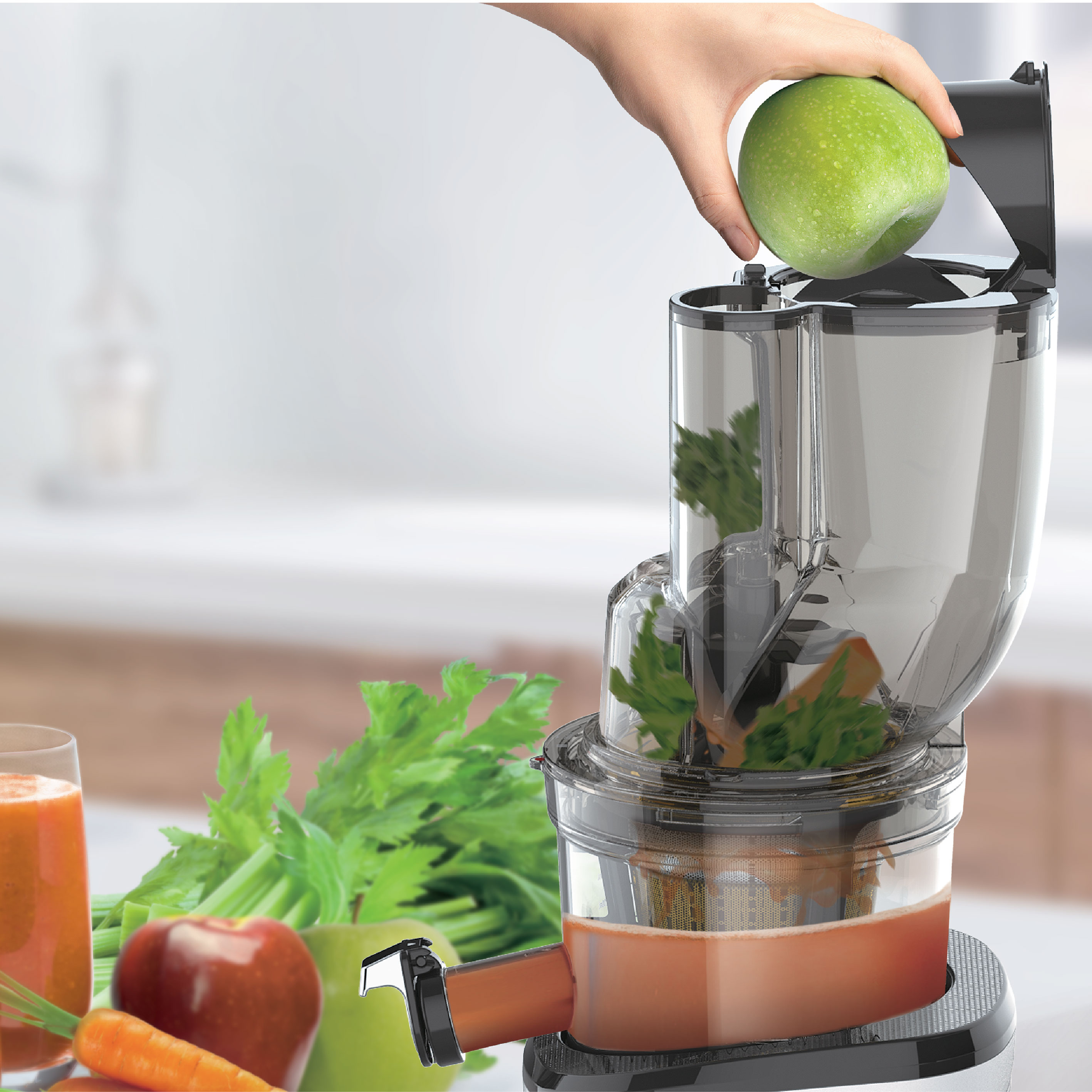 Máy ép chậm  Kuvings KSP-2428CB (400ml) Màu đen Carbon - Hàng chính hãng