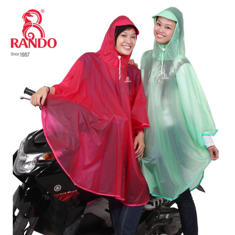 Áo Mưa Bướm Trong Màu Thời Trang, RANDO Chính Hãng, Nhựa PVC Trong, Nhẹ Nhàng, Không Thấm Nước