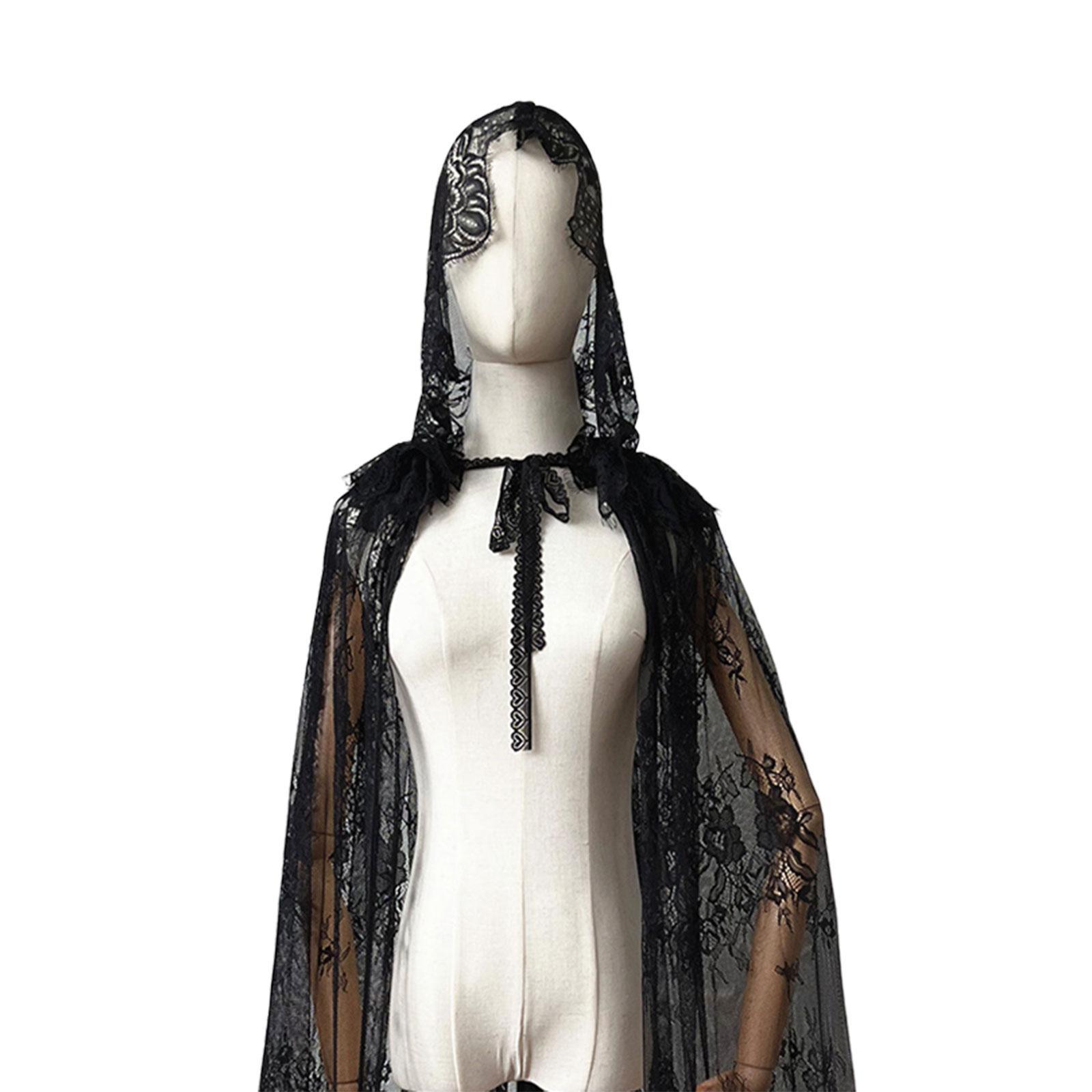 Long Hooded Cloak Cape Hooded Cape Open Front Floor Length Wedding Bridal Cloak for Women Halloween Costume for Medieval Costumes Masquerade