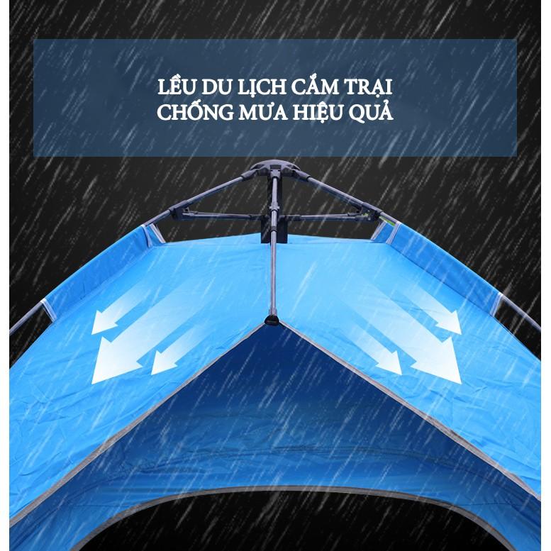 Lều cắm trại 2 4 6 người với khung siêu cứng chắc chắn cùng 2 cửa 2 lớp chống nắng hiệu quả loại tự bung 5s