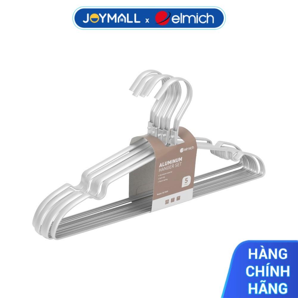 Bộ 5 Móc Áo Elmich EL1060, Hàng Chính Hãng, Nhôm Cao Cấp, Chống Trượt, Bản To - JoyMall