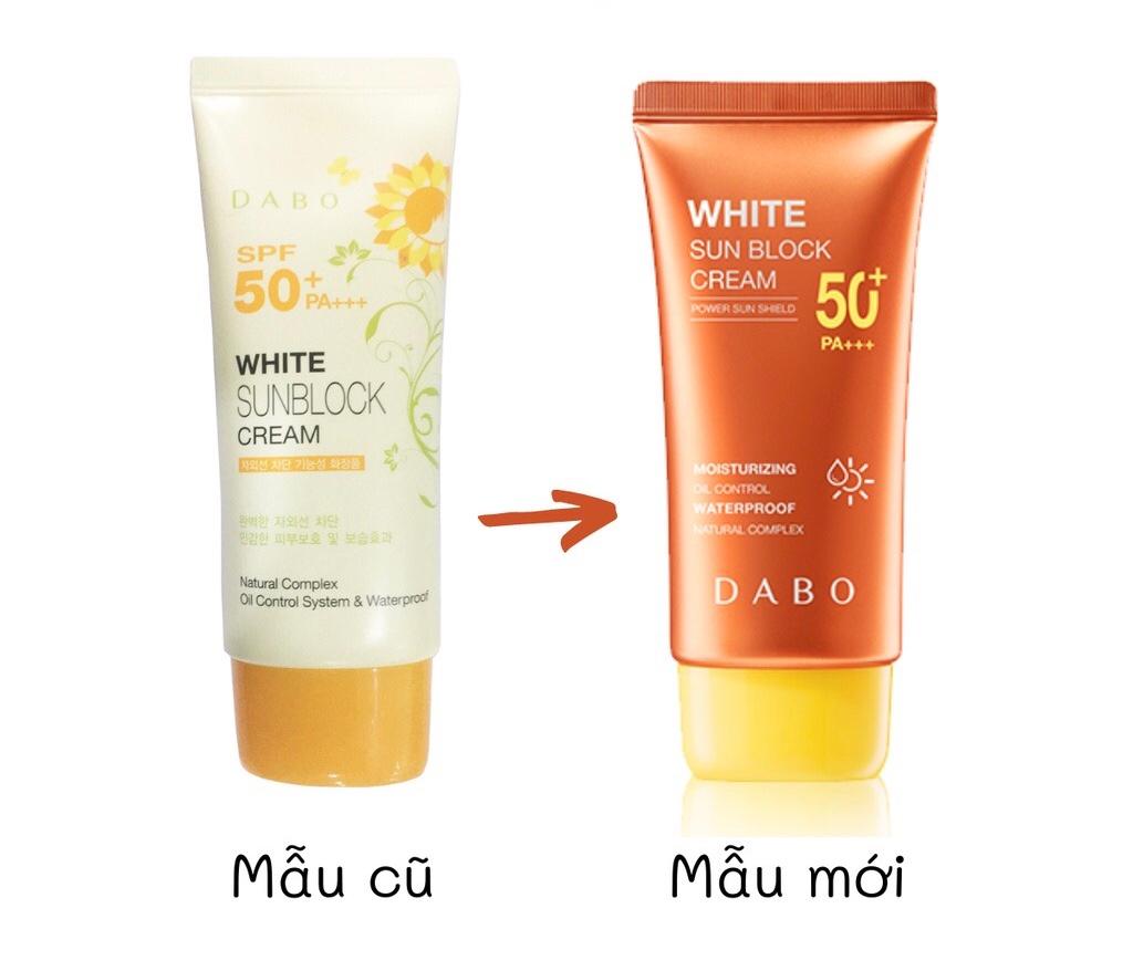 Kem chống nắng lót nền trang điểm trắng mịn bật tone Dabo White Sunblock Cream SPF 50 PA+++ Hàn quốc - Hàng Chính Hãng