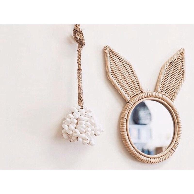 Gương Mây Thỏ Trắng xinh xắn - gương treo decor phòng trang trí nhà cửa, gương treo nhà tắm tiện ích | Cappiano Hom De