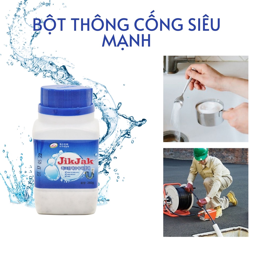 Bột Thông Cống,Bồn Cầu,Lavabo Cực Mạnh - Bột Thông Cống Siêu 268G Thế Hệ Mới