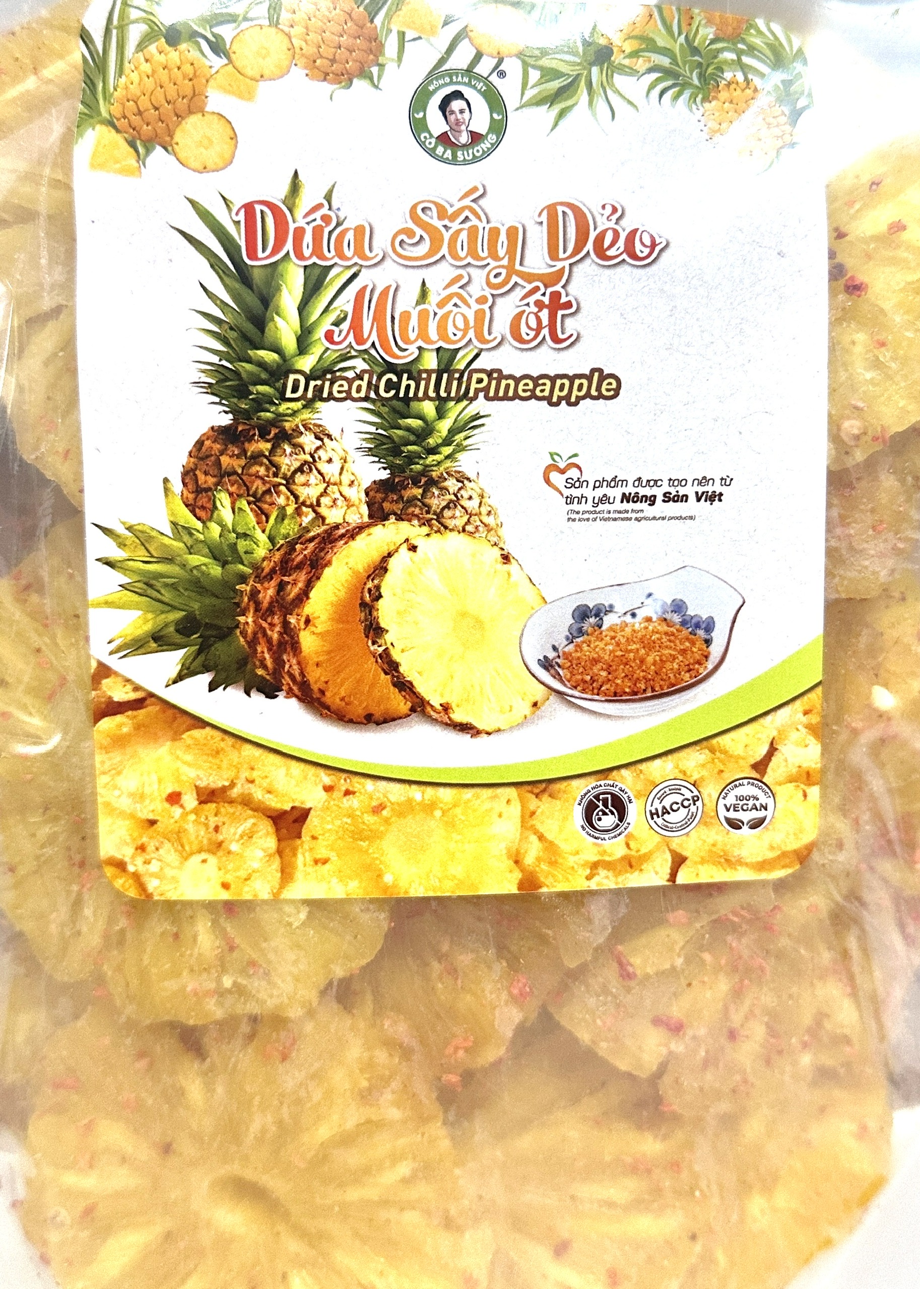 Ăn vặt siêu ngon - Dứa sấy dẻo muối ớt - nguyên vị 100% tự nhiên - nông sản sạch