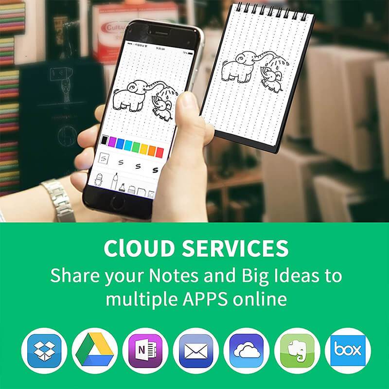 Bộ sổ A6 và bút gel - Sổ tay tẩy xóa & scan app thông minh - Giấy tái sử dụng nhiều lần không thấm nước - Bảo vệ môi trường