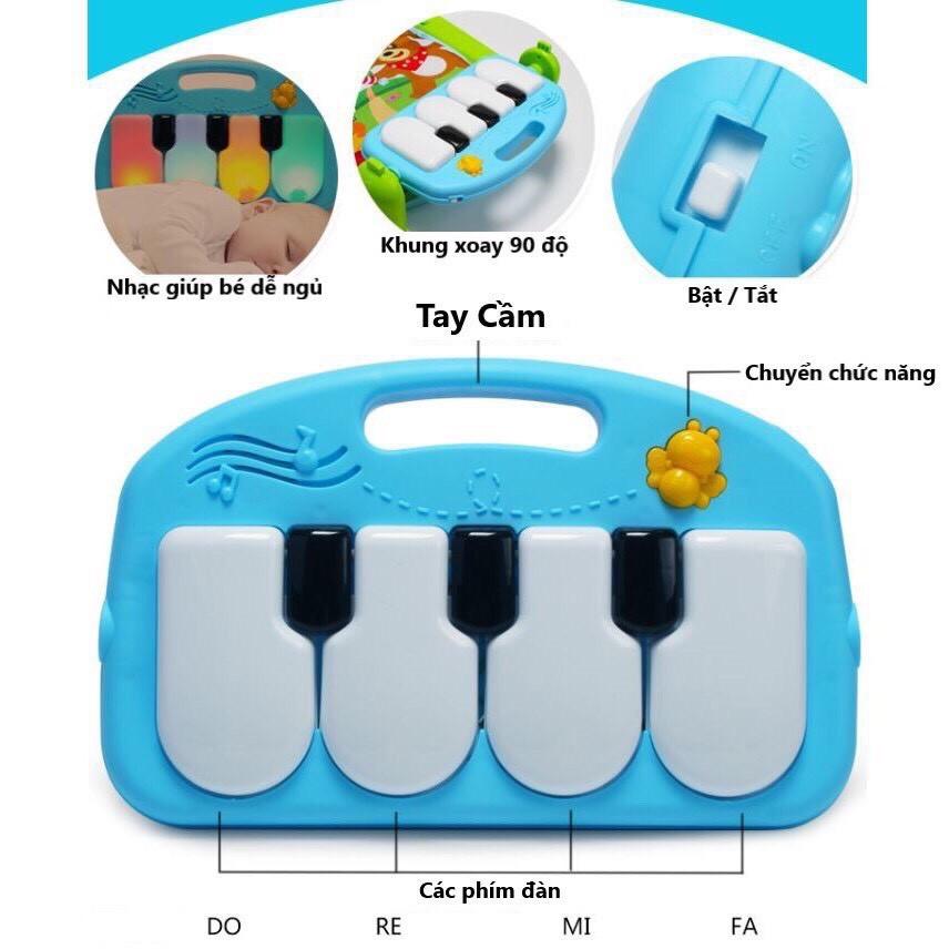 (Hàng loại 1) Thảm nhạc đàn Piano cho bé nằm chơi hình động vật
