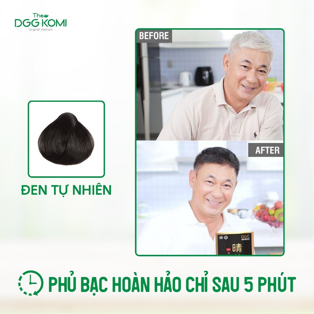 Lược nhuộm tóc thảo dược DGG KOMI Việt Nam nhuộm tóc bán vĩnh viễn chiết xuất thiên nhiên dạng chai 350ml