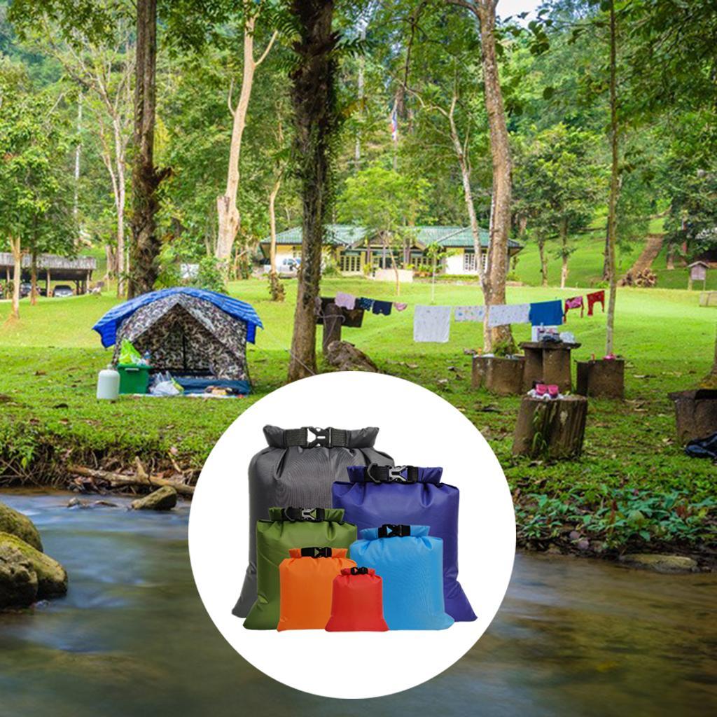 2x 6 Pcs WaterProof Dry Bags, Polyester Dry Sack, Muti-size Canoe Boat Dry Bags Set for Kayaking Camping Hiking