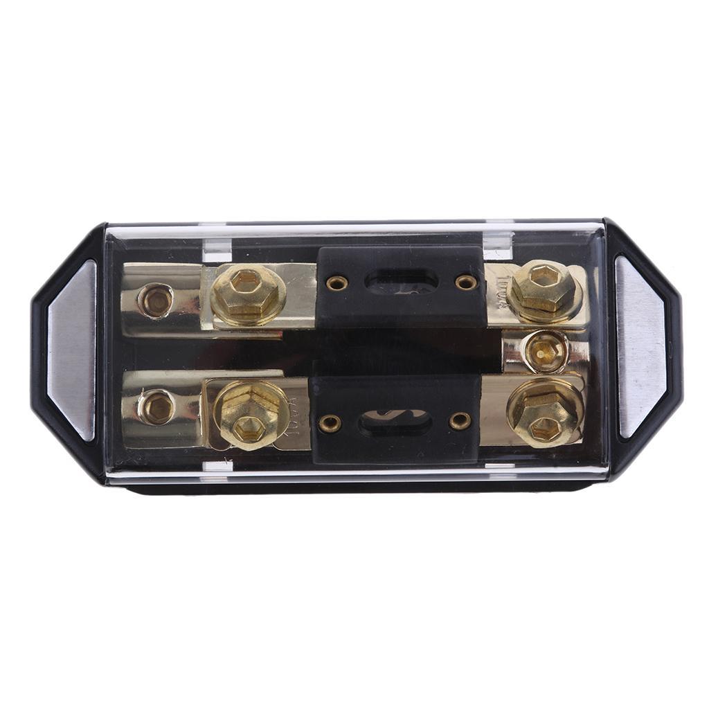 Universal 100A 2 Way Car Speaker Fuse Block Distribution Holder Gold Plate